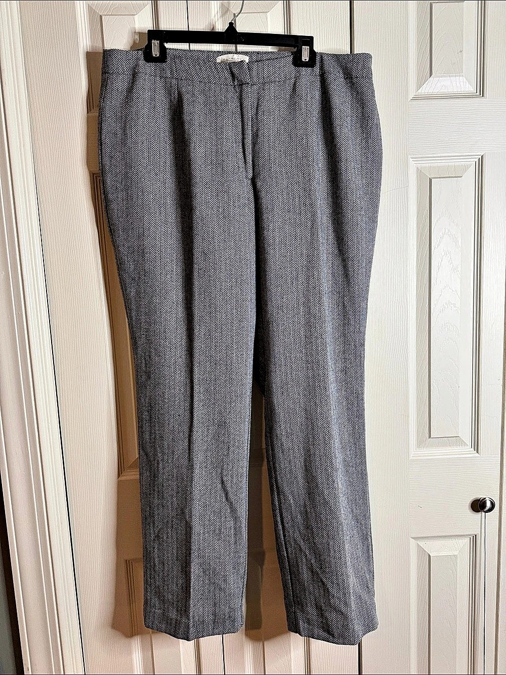 Talbots Herringbone Straight Leg Fully Lined Wool Trousers Gray Size 18W